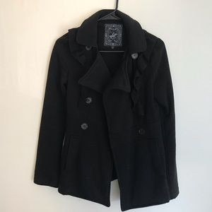 Black Pea Coat winter jacket
